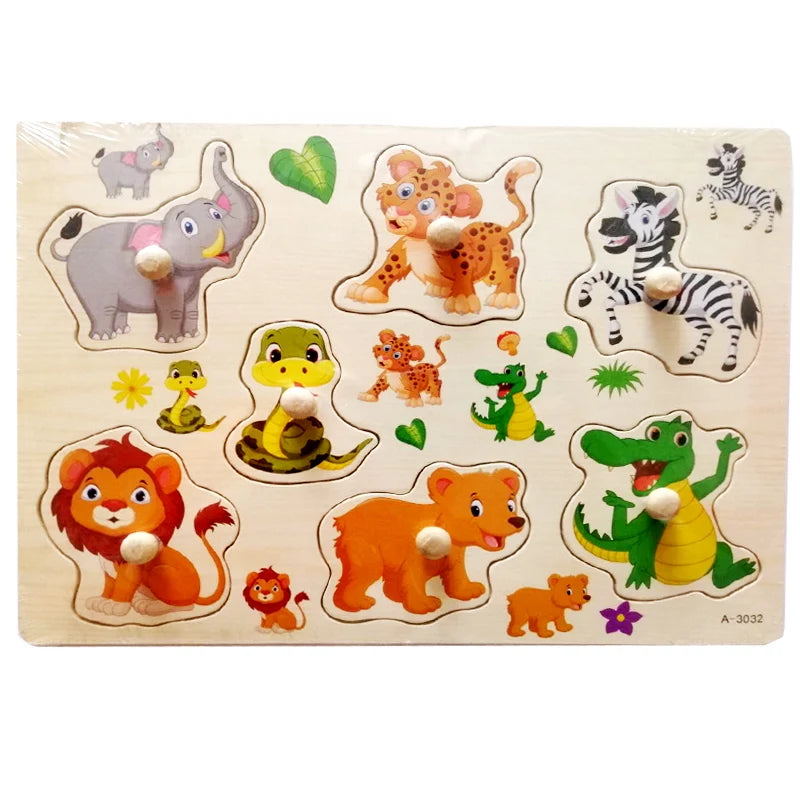 Wooden Puzzle Hand Grab Board