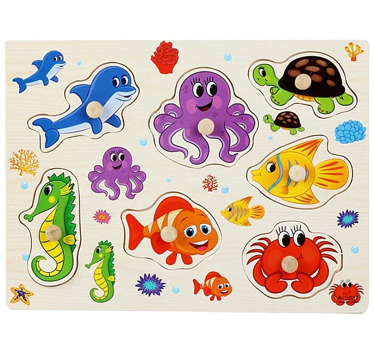 Wooden Puzzle Hand Grab Board