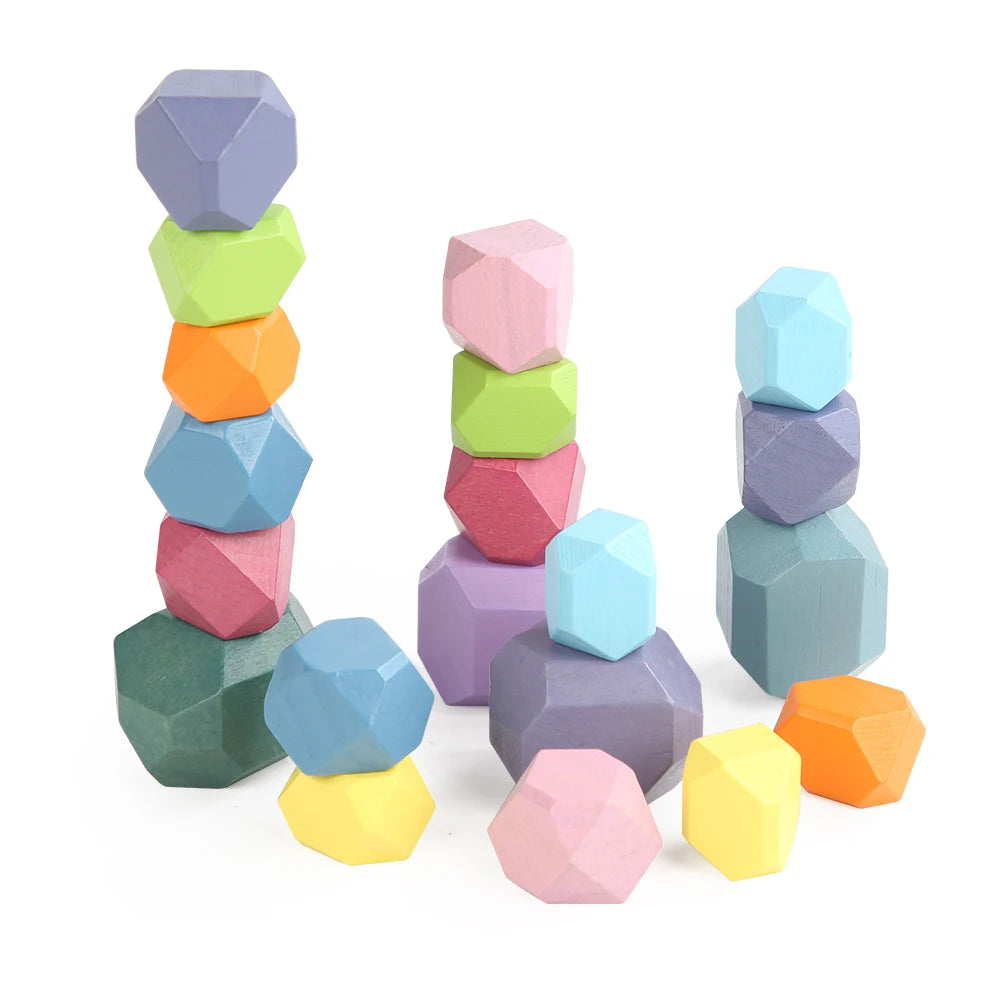 Wooden Sorting Stacking Rocks Stones