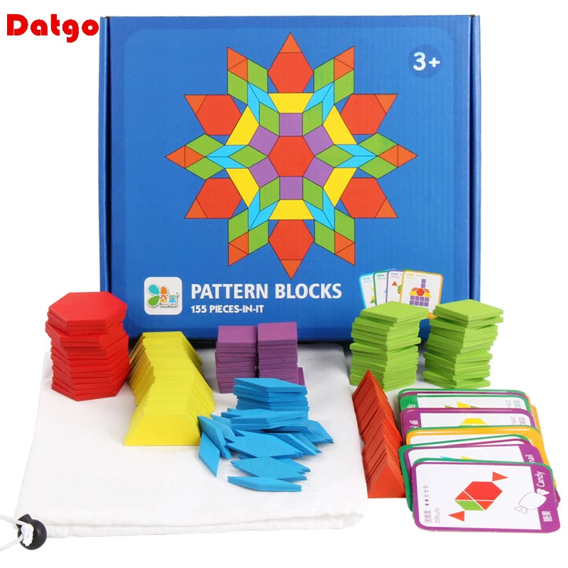 Wooden Creative Puzzle Board Set Colorful