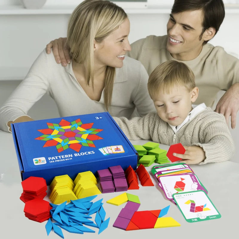 Wooden Creative Puzzle Board Set Colorful