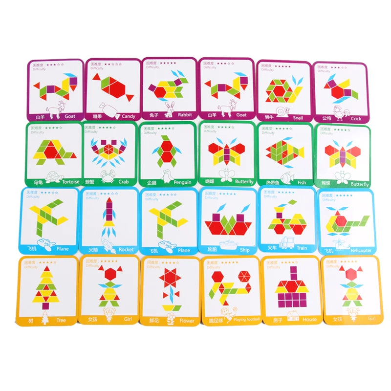 Wooden Creative Puzzle Board Set Colorful