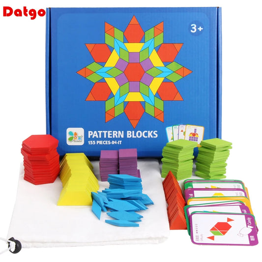 Wooden Creative Puzzle Board Set Colorful